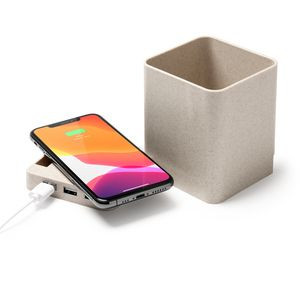 Stamina CR2995 - MELBUX Stylo multifonction en fibre de blé avec chargeur sans fil de 5 W et trois ports USB