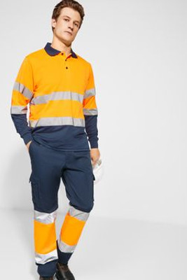 Roly HV9312 - DAILY STRETCH HV High-visibility multipocket long trousers