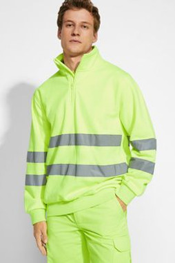 Roly HV9314 - SPICA Gut sichtbares Warnschutzsweatshirt mit halbem Reißverschluss