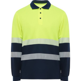 Roly HV9316 - VEGA LS High-visibility long-sleeve polo shirt in technical fabric