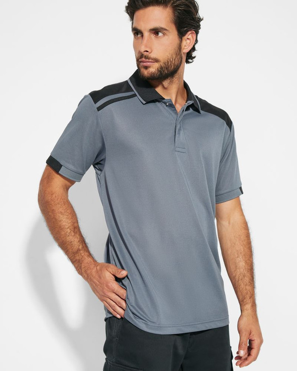 Roly PO8410 - SAMURAI Antibacterial short-sleeve polo shirt in a colour combination design