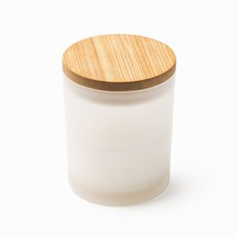 VANILA Scented candle in a translucent glass with bamboo lid - EgotierPro VL1315