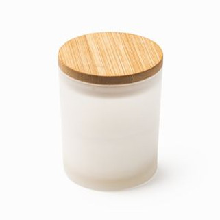 VANILA Scented candle in a translucent glass with bamboo lid - EgotierPro VL1315