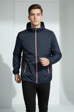 Barents SPEED - WINDBREAKER UNISEX WITH HOOD & CONTRASTING ZIPPER