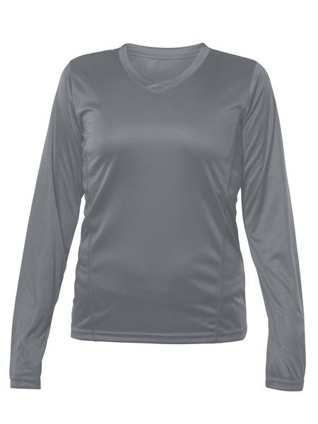 Blank Activewear L635 - Women's Performance V-Neck Long Sleeve Moisture-Wicking Tee