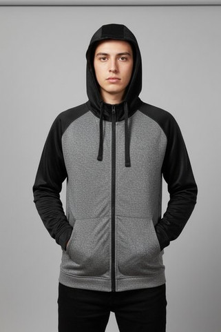 Blank Activewear ML444 - Unisex Performance Full Zip Hoodie with Mock Neck