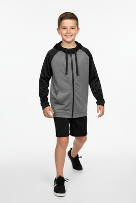 Blank Activewear Y444 - Youth Performance Full Zip Hoodie with Raglan Sleeves