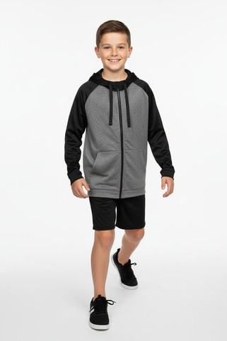 Blank Activewear Y444 - Hoodie Jeunesse Performance Zip Complet