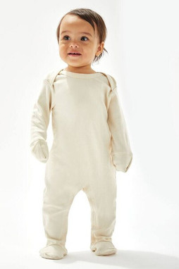BABYBUGZ BZ035 - BABY ENVELOPE SLEEPSUIT WITH SCRATCH MITTS