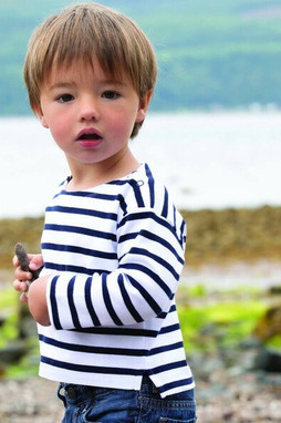 BABYBUGZ BZ052 - Økologisk Baby Sømandstrøje med Asymmetrisk Snit