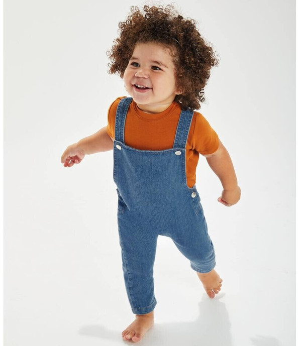 Babybugz BZ056 - Organic Cotton Baby Denim Dungarees with Adjustable Straps