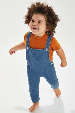 Babybugz BZ056 - Organic Cotton Baby Denim Dungarees with Adjustable Straps