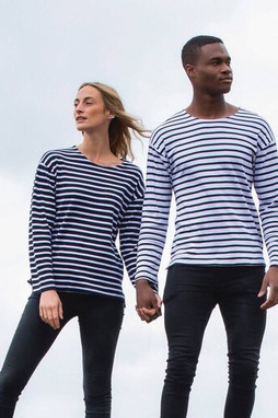 MANTIS MT136 - Økologisk Stribet Unisex Bomuldstrøje