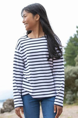 MANTIS MTK084 - Organic Cotton Kids Striped Breton Tee