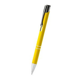 NORFOLK Ball pen with soft touch metal body and pusher with anodized finish - EgotierPro BL8078