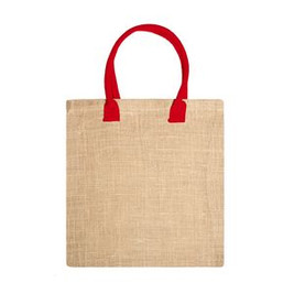 NIMES Natural jute bag with reinforced cotton handles in colour - EgotierPro BO7149