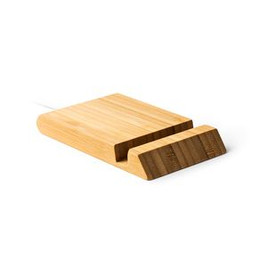 GAMMA Wireless charger with support for mobile phones and tablets made of bamboo - EgotierPro CR3027