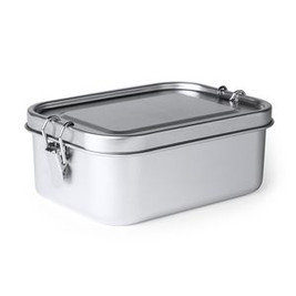 BRENA 304 stainless steel lunch box with safety locking system with side buckles - EgotierPro FI4069