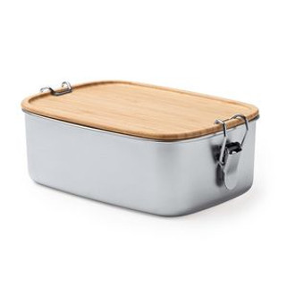 DAIKON 304 stainless steel lunch box with bamboo lid - EgotierPro FI4103