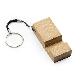 STELO Keyring with mobile stand function made of bamboo - EgotierPro KO4094