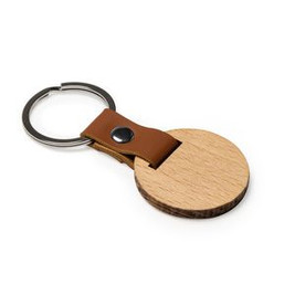 MARBEL Natural wood keychain in two formats - EgotierPro KO4109