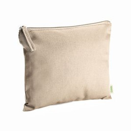 DELPHIS 100% organic cotton toilet bag with matching puller - EgotierPro NE7536