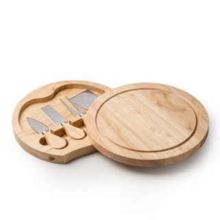 COMTE Cheese set with 4 utensils in stainless steel and wooden handle - EgotierPro QU4102