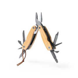 MURDOK Multi-tool with stainless steel body and accessories and bamboo grip - EgotierPro TO4120