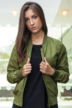 Radsow RBY044 - Womens Casual Bomber Jacket with Side Pockets