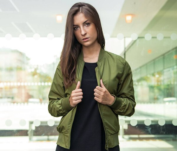 Radsow RBY044 - Women's Casual Bomber Jacket with Side Pockets