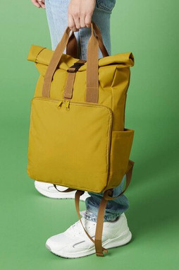 BAG BASE BG118L - RECYCLED TWIN HANDLE ROLL-TOP LAPTOP BACKPACK