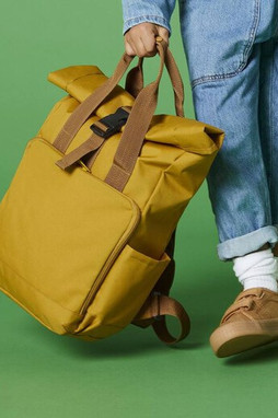 BAG BASE BG118S - RECYCLED MINI TWIN HANDLE ROLL-TOP LAPTOP BACKPACK