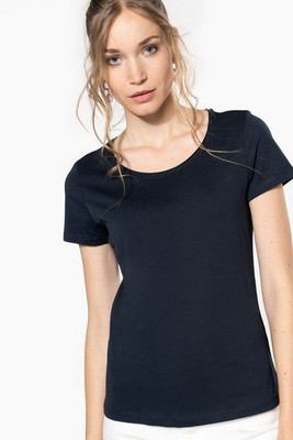 Kariban K399 - Ladies' short-sleeved organic t-shirt with raw edge neckline