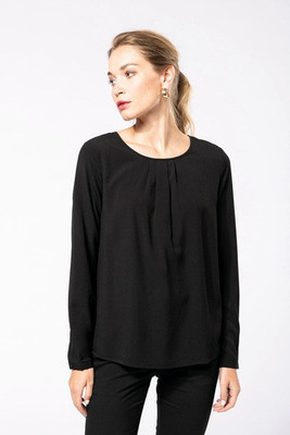 Kariban K5003 - Ladies' long-sleeved crepe blouse