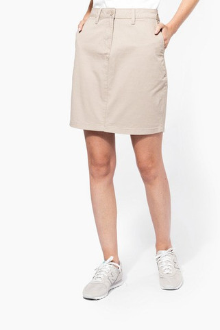 Kariban K762 - Vintage Washed Cotton Chino Skirt with Pockets