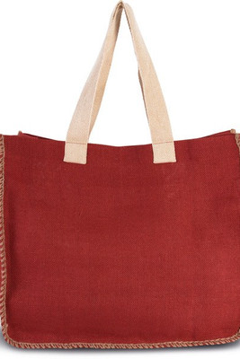 Kimood KI0248 - JUTE BAG WITH CONTRAST STITCHING