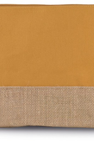 Kimood KI0276 - Eco-Friendly Canvas and Jute Zipper Pouch