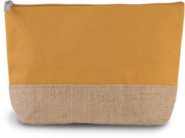 Kimood KI0276 - Eco-Friendly Canvas and Jute Zipper Pouch