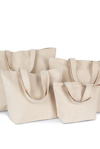 Kimood KI0295 - Sac Shopping Coton avec Soufflet, Tailles Variées