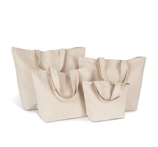 Kimood KI0295 - Sac Shopping Coton avec Soufflet, Tailles Variées
