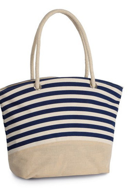 Kimood KI0283 - Jute canvas duffel shopping bag