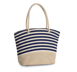 Kimood KI0283 - Sac shopping style marin en toile de jute