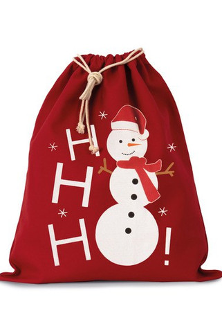 Kimood KI0745 - Sac coton à cordon motif bonhomme de neige