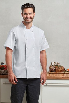Premier PR902 - Coolchecker® short-sleeved chef's jacket
