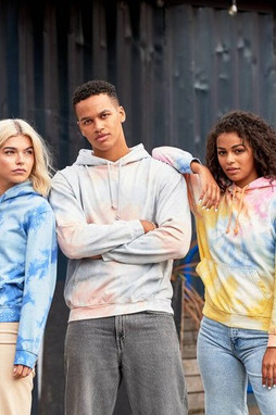 AWDIS JH022 - Cozy Tie-Dye Cropped Funnel Neck Hoodie