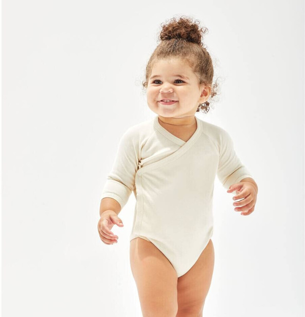 BABYBUGZ BZ060 - BABY LONG SLEEVE KIMONO BODYSUIT
