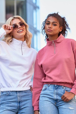 AWDIS JH037 - WOMEN'S CROPPED 1/4 ZIP SWEAT