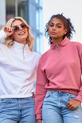 AWDIS JH037 - WOMENS CROPPED 1/4 ZIP SWEAT