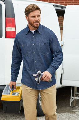 Harriton M540 - Mens Denim Shirt-Jacket