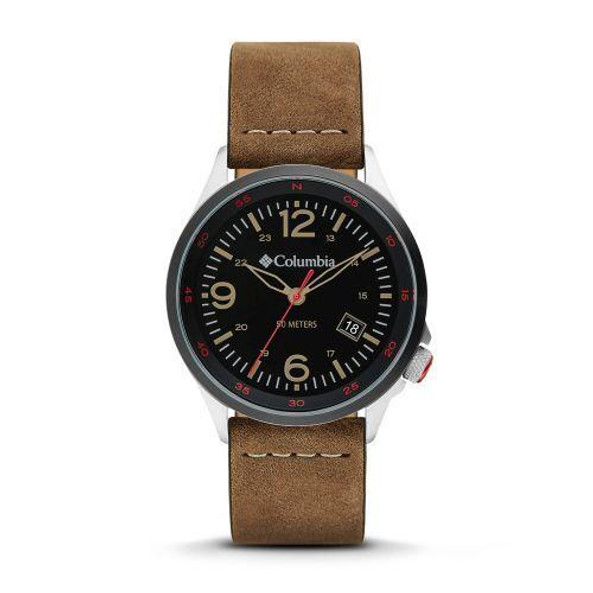 COLUMBIA TIMING CSC02-001 - Canyon Ridge Watch: Black Dial/Camel Leather